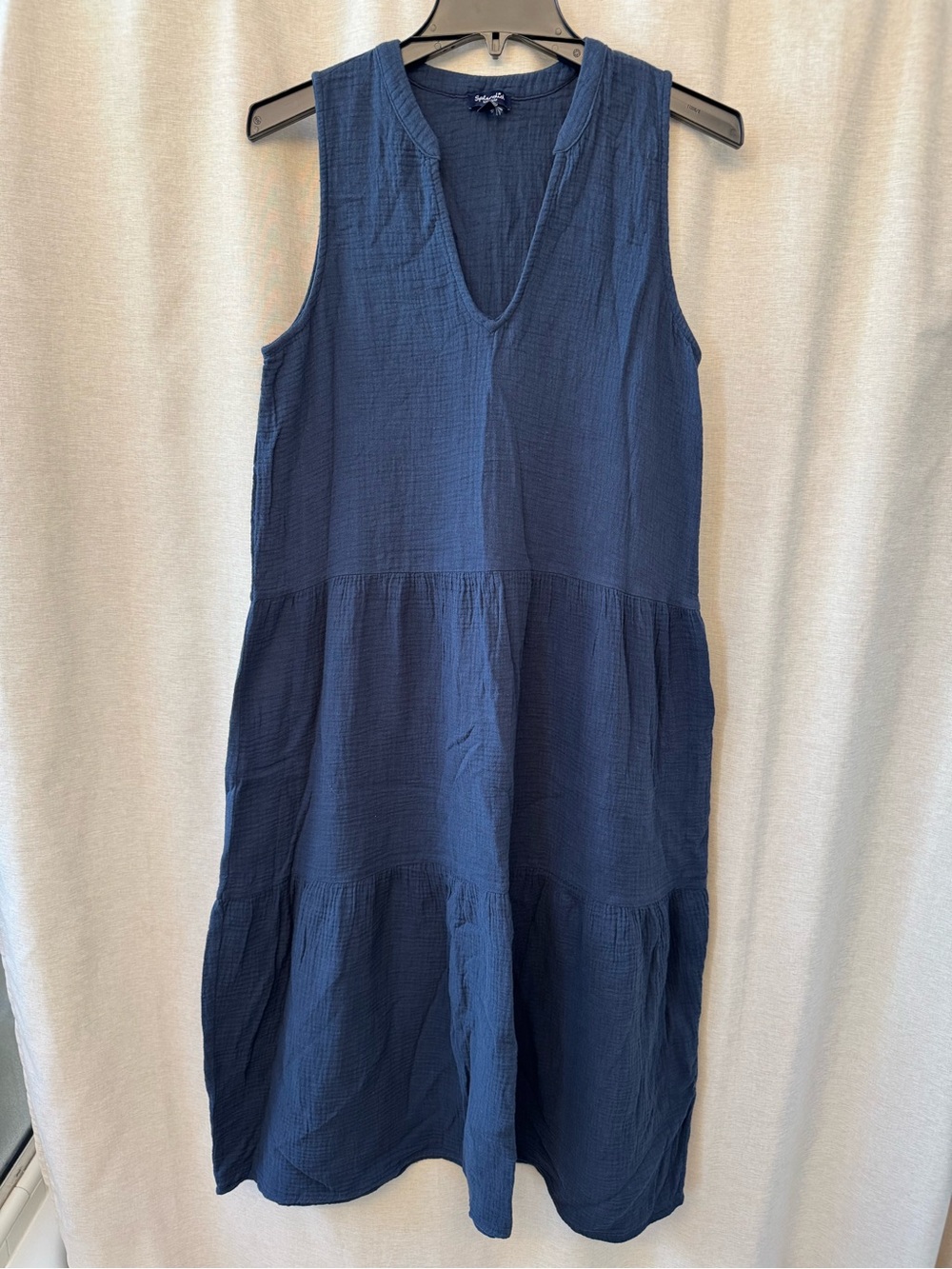 Like New! SO CUTE! Splendid Navy V-Neck Sleeveless Gauze Shift Dress